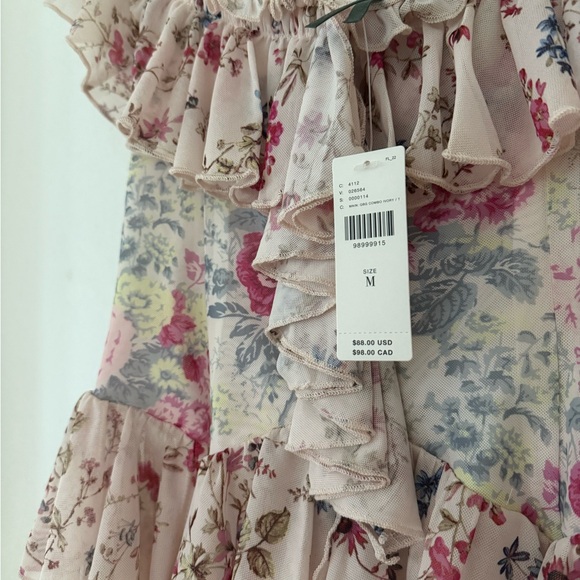 Anthropologie Floral Ruffle Blouse in Pink and ivory - Picture 5 of 5